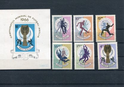 ROMANIA 1966 CALCIO E CAMPIONATI MONDIALI YV.2254/59+BF62