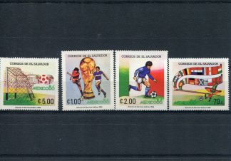 EL SALVADOR  1986 CALCIO, CAMPIONATI MONDIALI E BANDIERE YV.981/84