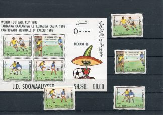 SOMALIA 1986 CALCIO E CAMPIONATI MONDIALI YV.339/42+BF20