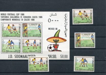 SOMALIA 1986 CALCIO E CAMPIONATI MONDIALI YV.339/42+BF20