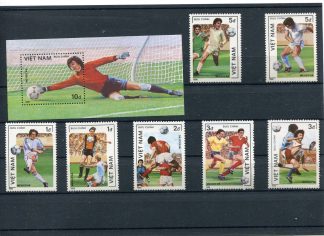 VIETNAM 1986 CALCIO E  CAMPIONATI MONDIALI YV.670/76+BF28