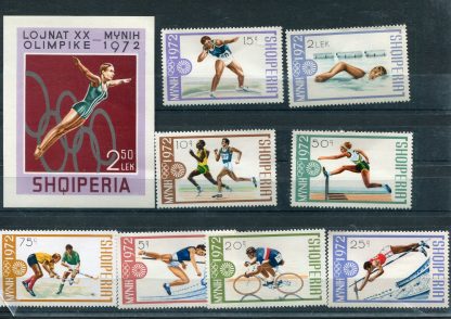 ALBANIA 1972 OLIMPIADI YV.1372/79+BF21