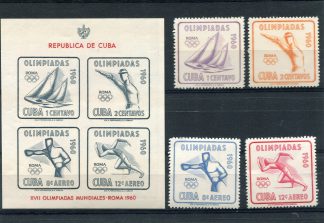CUBA 1960 OLIMPIADI ESTIVE YV.532/33+A213/17+BF17