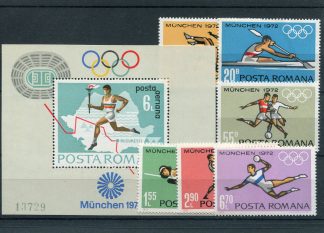 ROMANIA 1972 OLIMPIADI ESTIVE YV.2688/93+BF94