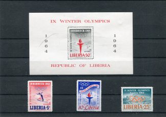 LIBERIA 1964 OLIMPIADI INVERNALI YV.391+A144/45+BF28