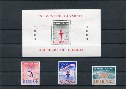 LIBERIA 1964 OLIMPIADI INVERNALI YV.391+A144/45+BF28