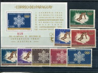PARAGUAY 1963 OLIMPIADI INVERNALI YV.719/23+A358/60+BF NC