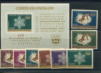 PARAGUAY 1963 OLIMPIADI INVERNALI YV.719/23+A358/60+BF NC ND