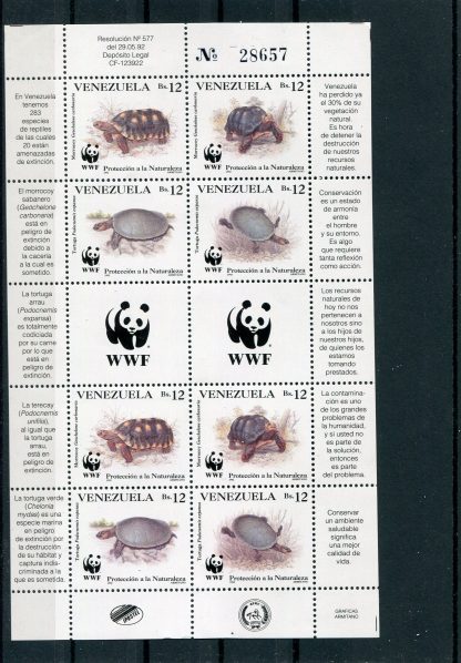 VENEZUELA 1992 W.W.F. YV.1584/87 IN MF