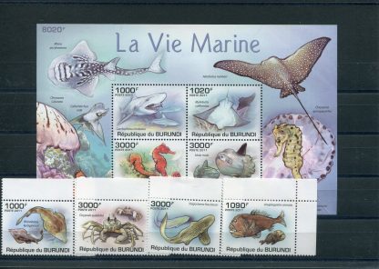 BURUNDI 2011 FAUNA  YV. 1177/80+BF145