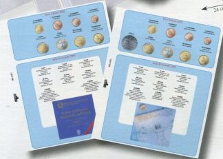 EURO ITALIANO 2002 - 2021  – FOGLI PER LE SERIE DIVISIONALI UFFICIALI CON ARGENTO