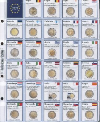 FOGLI PER 2 EURO  COMMEMORATIVI EURO JUNIOR 2004- 2023 - MASTERPHIL