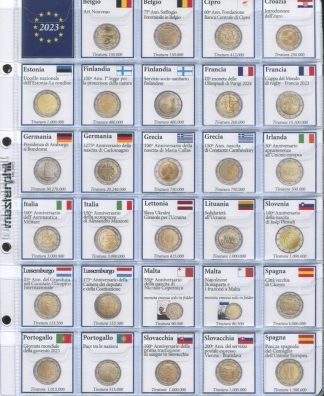 FOGLI PER 2 EURO COMMEMORATIVI dal 2004 al 2023 - MASTERPHIL