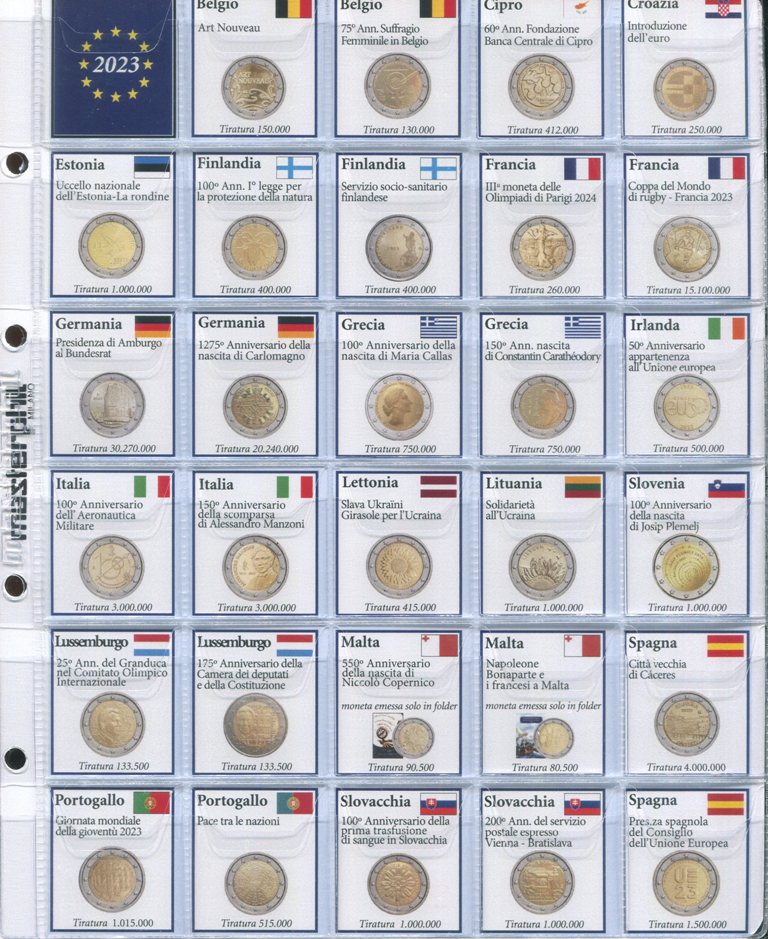 FOGLI PER 2 EURO COMMEMORATIVI - ABAFIL - RomanPhil - Filatelia,  numismatica Roma Vaticano