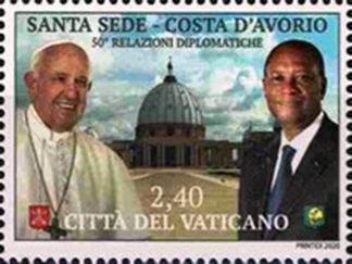 2020 emissione settembre - 50° ANN. REL. DIP. SANTA SEDE - COSTA D`AVORIO