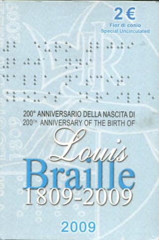 2009 ITALIA  - 200° nascita Braille COIN CARD