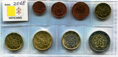 2018 Monete Euro Vaticano 8 valori