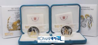 2019 Vaticano - Monete 5+10 euro AG e AU- Circolo di San Pietro e G.ta Mondiale della pace