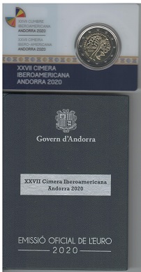 2020 2 euro Proof ANDORRA-XXVII Summit Iberoamericana