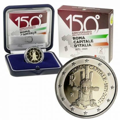 2021 ITALIA  - 150° Ann. Roma Capitale d'Italia Fondo specchio proof