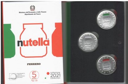 Offerta!!!- Nutella -Trittico 5 € Ag. - Italia  In Cofanetto Ufficiale Numerato