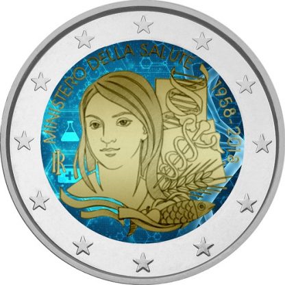 2018 Italia  2 euro colorato Ministero della Salute