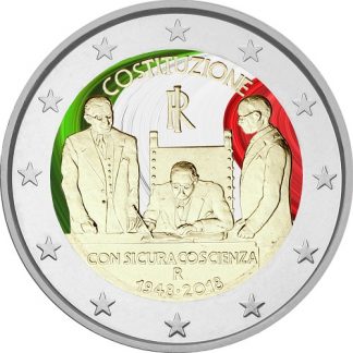 2018 Italia  2 euro colorato Costituzione