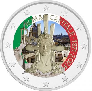 2021 Italia  2 euro colorato Roma Capitale