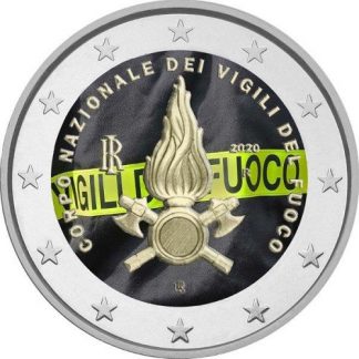 2020 Italia  2 euro colorato Vigili del Fuoco