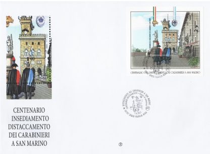 Italia FDC 100°Distaccamento Carabinieri a San Marino