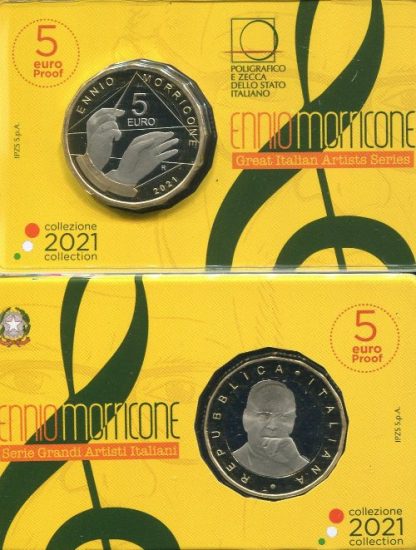2021 - Ennio Morricone 5 euro bimetallico PROOF - immagine 2