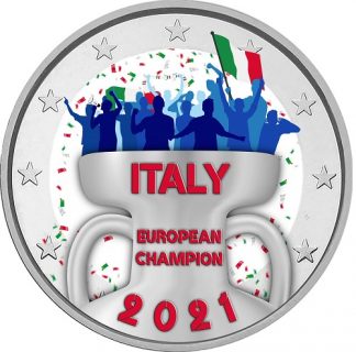 2021 - 2 euro colorata Italia Campione d'Europa