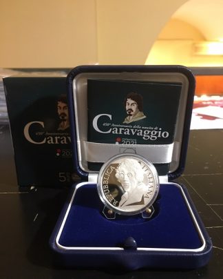 2021 - 5 € Ag Proof Italia 2021 - 450° Anniversario della nascita di Caravaggio