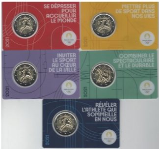 2021 2€ Francia-Olimpiadi 2024- 5 coincard