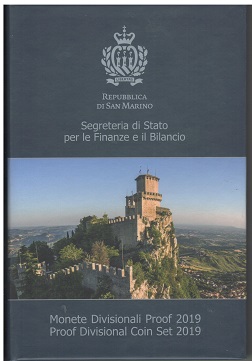 2019 - San Marino Divisionale Proof con 2 euro commemorativi
