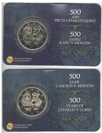 2021 Belgio coincard "500° Ann. Carlo V"