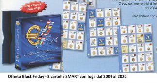 OFFERTA - 2 ALBUM SMART PER 2 EURO COMMEMORATIVI CON FOGLI DAL 2004 AL 2021 - ABAFIL