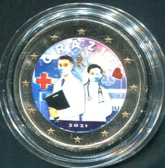 2021 Italia  2 euro colorato Professioni sanitarie - nuova versione