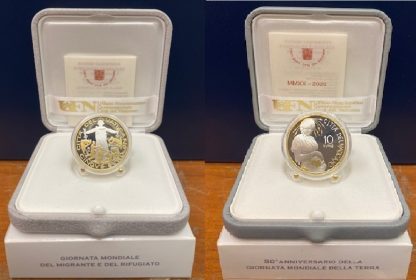 2021 - Monete 5 e 10 euro-50° anniversario dell’Associazione SS. Pietro e Paolo e 75° anniversario dell' Unesco-