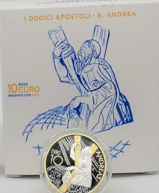 2022 - Moneta 10 euro AG-AU proof Vaticano I dodici apostoli : S.Andrea