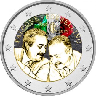 2022 Italia  2 euro colorato Falcone e Borsellino