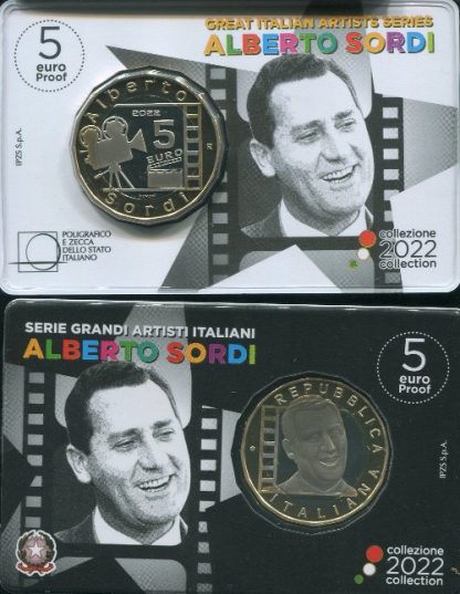 2022 Italia  5 euro proof Alberto Sordi - immagine 2