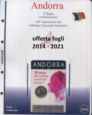 Top Offer - Fogli per 2 euro in blister ufficiale 2014 - 2021 ANDORRA - Masterphil
