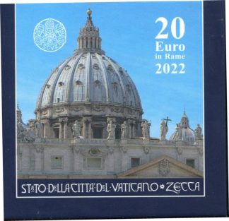 2022 Moneta Vaticano 20 euro in rame 'Cupola San Pietro' con astuccio