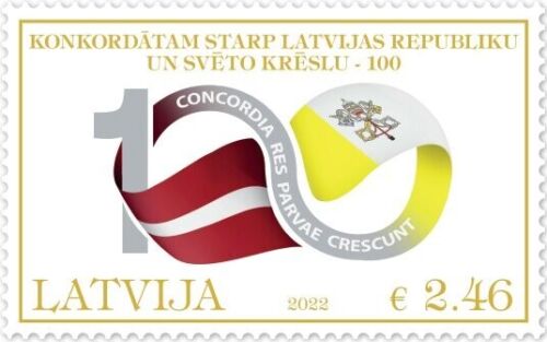 2022 - Emissione congiunta Cent. del concordato tra la Santa Sede e la Lettonia
