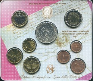 2007 Divisionale Euro Italia  - 8 Valori+Ag