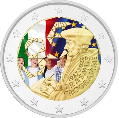 2022 Italia  2 euro colorato Erasmus
