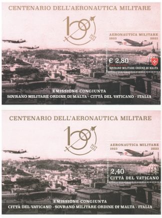Rarità 2023- Vaticano e SMOM Foglietti Centenario Aeronautica militare