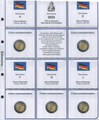 FOGLI PER 2 EURO COMMEMORATIVI DELLE 5 ZECCHE DELLA GERMANIA  - MASTERPHIL