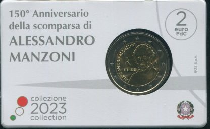 2023 ITALIA-150° Ann. della scomparsa di Alessandro Manzoni COIN CARD - immagine 2